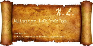 Nyisztor Lóránt névjegykártya