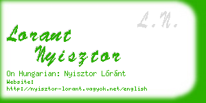 lorant nyisztor business card